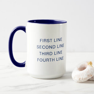 Individueller Text Personalisierte Navy 15 oz Comb Tasse
