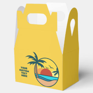 Individueller Text Tropical Beach Sunset Geschenkschachtel