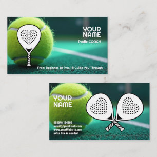 🎾Individueller Text,  Verbessere dein Spiel Padel Visitenkarte