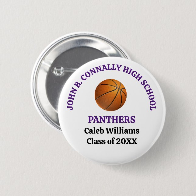 Individueller violetter Basketballspieler der High Button (Vorne & Hinten)