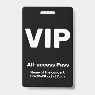 individueller VIP-All-Access-Pass Konzertpass Abze Ausweis