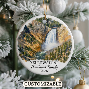 Individueller Yellowstone-Nationalpark, Montana Keramik Ornament