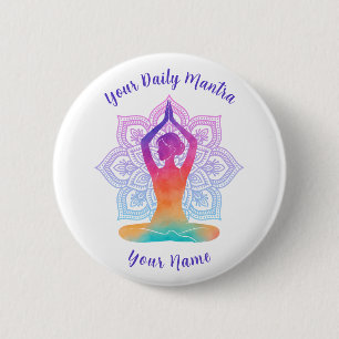 Individueller Yoga-Button mit Namen und Mantra Button