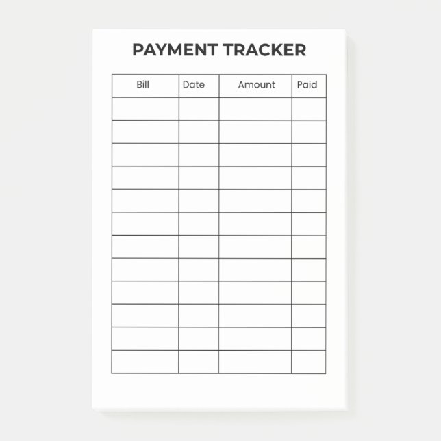 Individueller Zahlungs-Tracker  Post-it Klebezettel (Vorderseite)