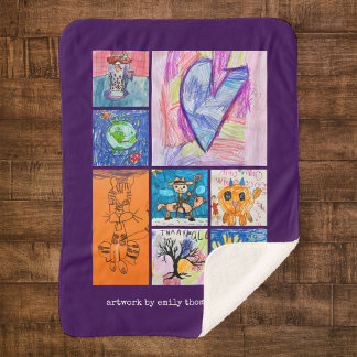 Individuelles 8-Foto-Kinderkunst-Andenken Sherpadecke
