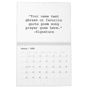 Individuelles Angebot für moderne, weiße schwarze Kalender
