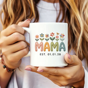 Individuelles Blumen-Mama-Tassengeschenk für Mama, Kaffeetasse