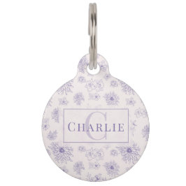 Individuelles botanisches Monogramm | Personalisie Haustiermarke