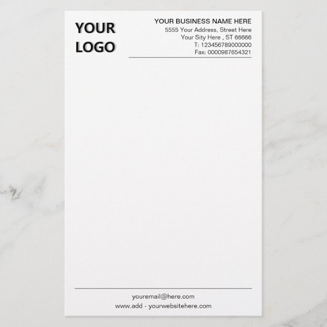 Individuelles Business Stationspapier Ihr eigenes  Briefpapier (Vorderseite)