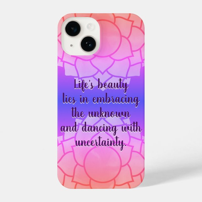 Individuelles Chakra-Design Inspiration Zitat iPhone 14 Hülle (Rückseite)