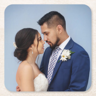 individuelles Couple Wedding Foto Rechteckiger Pappuntersetzer