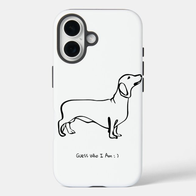 Individuelles Design der Chic-Dackel iPhone 16 Hülle (Rückseite)