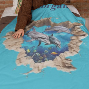 Individuelles Dolphin-Design - Geschenk für Kinder Fleecedecke