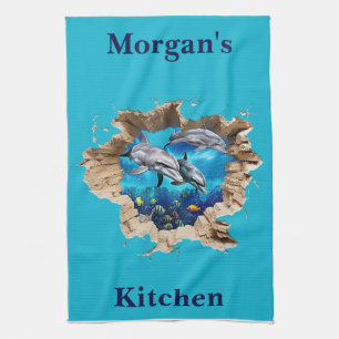 Individuelles Dolphin-Design - Geschenk für Kinder Geschirrtuch