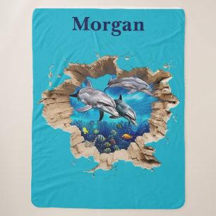 Individuelles Dolphin-Design - Geschenk für Kinder Sherpadecke