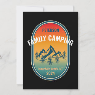 Individuelles Familien-Camping-Vintage-Sonnenunter Einladung