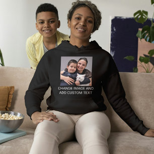 Individuelles Familien-Haustier-Foto Lustiger Text Hoodie