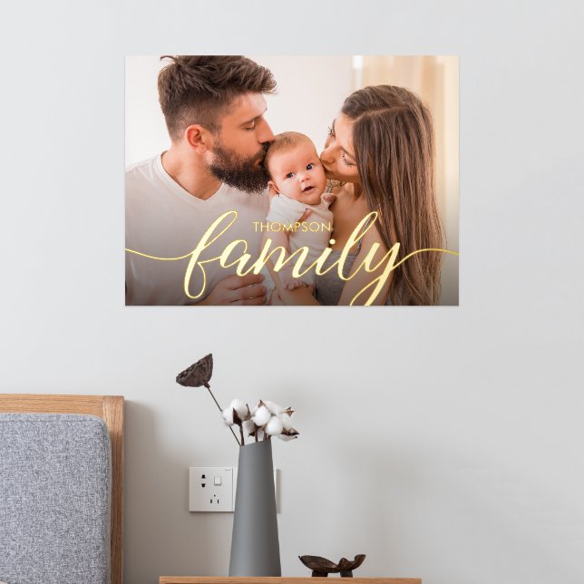 Individuelles Familienportrait Real Gold-Skript Foliendrucke (In Situ (Schlafzimmer 2))