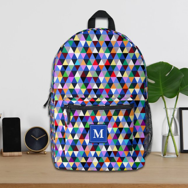 Individuelles Farbiges geometrisches Muster - Back Bedruckter Rucksack (Von Creator hochgeladen)