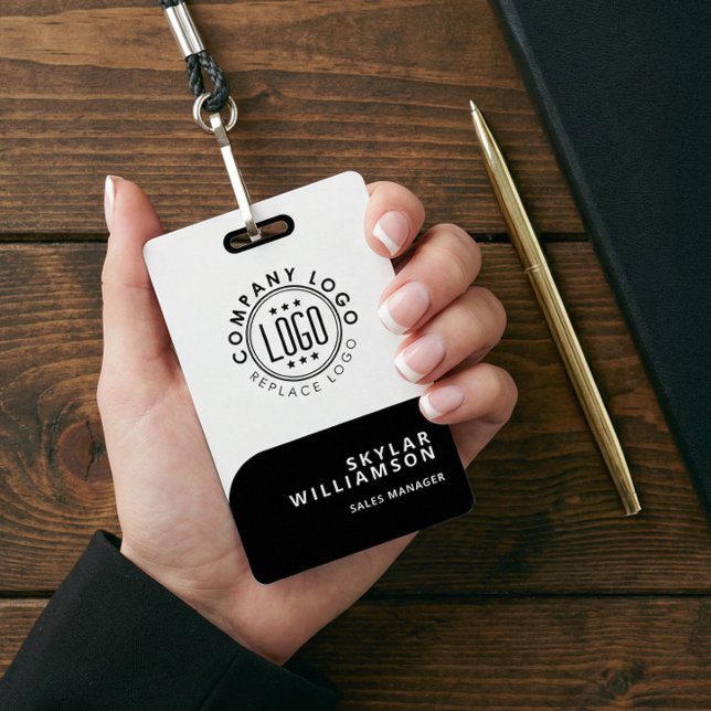 Individuelles Firmenlogo Mitarbeitername Staff Tag Ausweis (Personalized Business Logo Employee Name Staff Tag Badge)