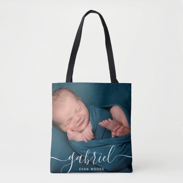 Individuelles Foto Baby Name Baby Accessoires Tasche (Vorderseite)