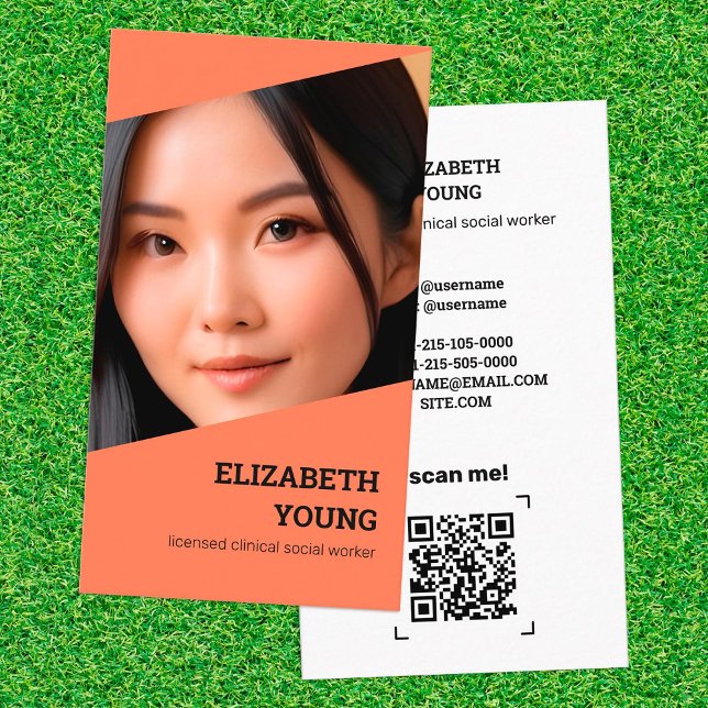 Individuelles Foto für Sozialarbeiter und QR Visitenkarte (Social Worker Custom Photo and QR Business Card)