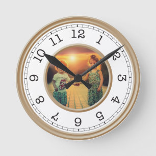 Individuelles Foto Modernes Minimalistisch Runde Wanduhr