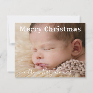 individuelles Foto & Name Weihnachten vom Baby