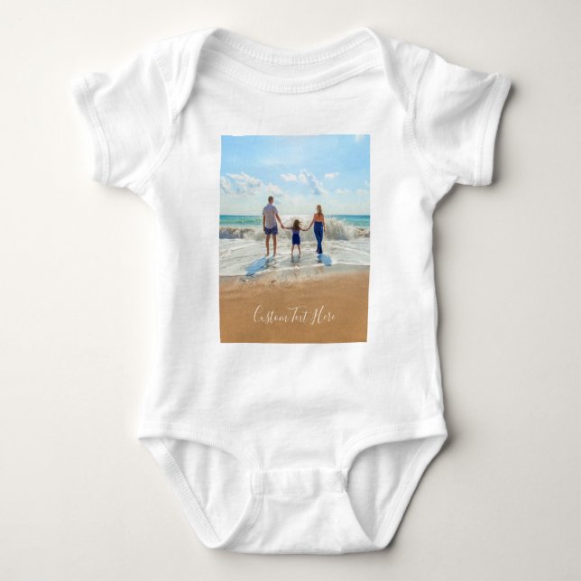 Individuelles Foto Text Baby Gehäuse für Ihr eigen Baby Strampler (Vorderseite)