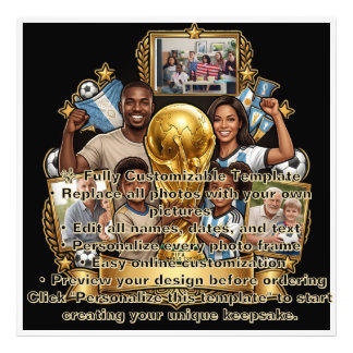 Individuelles Fußball-Vater-Foto-Collage-Geschenk Fotodruck