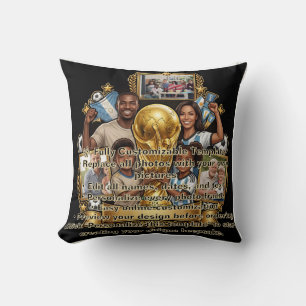 Individuelles Fußball-Vater-Foto-Collage-Geschenk Kissen