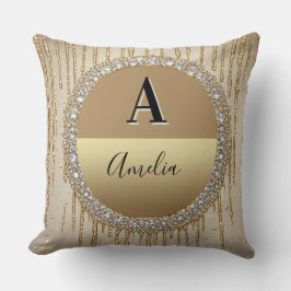 Individuelles Gold-Monogramm-Geschenk für Hochzeit Kissen