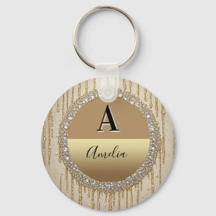 Individuelles Gold-Monogramm-Geschenk für Hochzeit Schlüsselanhänger