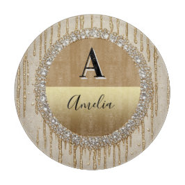 Individuelles Gold-Monogramm-Geschenk für Hochzeit Schneidebrett