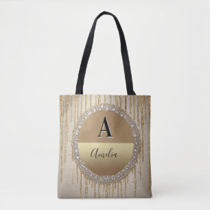 Individuelles Gold-Monogramm-Geschenk für Hochzeit Tasche