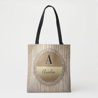 Individuelles Gold-Monogramm-Geschenk für Hochzeit Tasche
