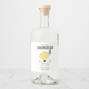 individuelles hausgemachtes Limoncello als Hochzei Alkoholflaschenetikett