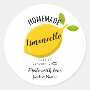 individuelles hausgemachtes Limoncello als Hochzei Runder Aufkleber