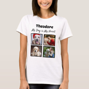 Individuelles Hunde-Kollage - mit vier Fotos T-Shi T-Shirt