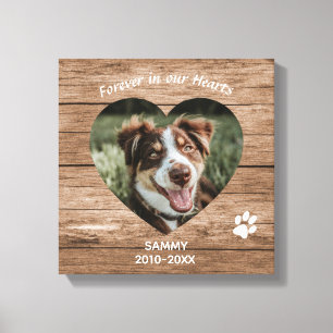 Individuelles Hundegedenkstück Rustikales Holz & F Leinwanddruck