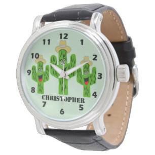 Individuelles Kaktus-Design Armbanduhr