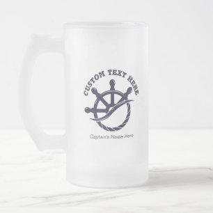 Individuelles Kapitänsboot Nautisches Geschenk Mattglas Bierglas