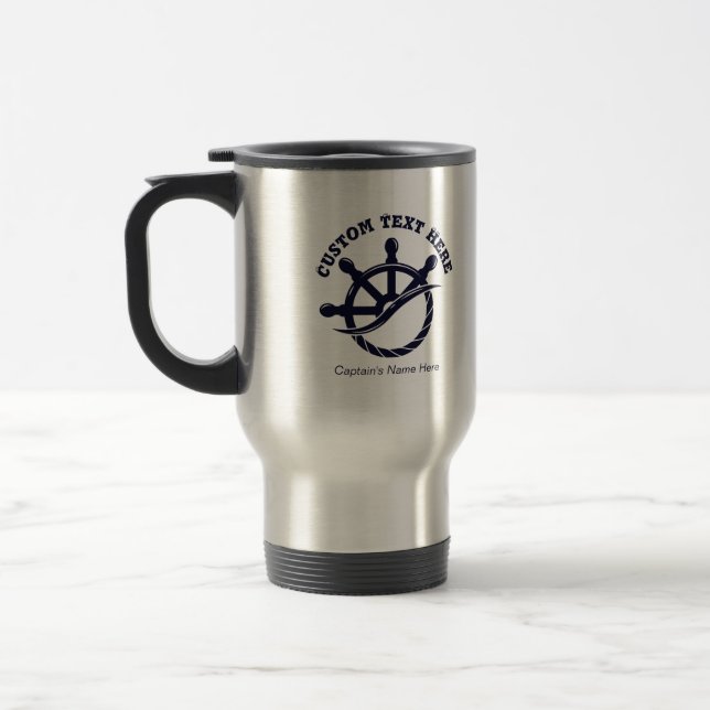 Individuelles Kapitänsboot Nautisches Geschenk Reisebecher (Links)