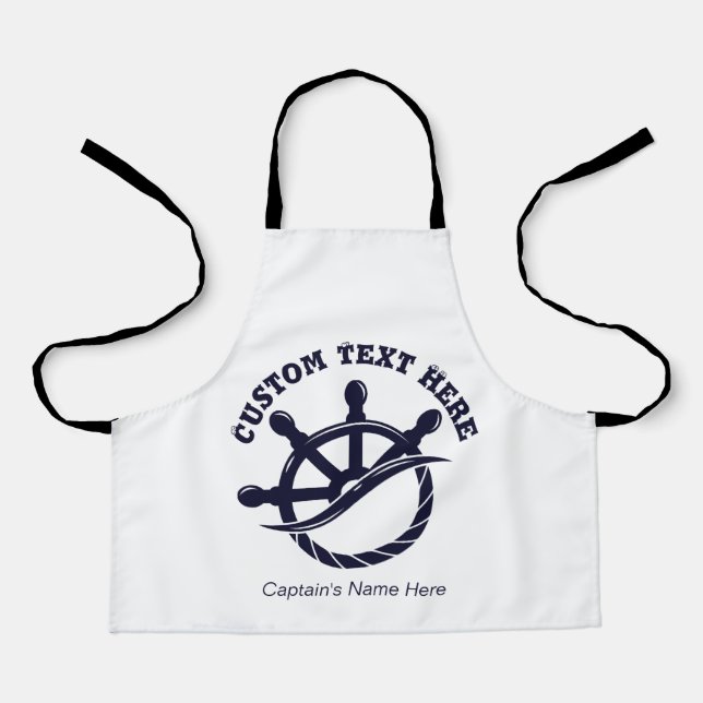 Individuelles Kapitänsboot Nautisches Geschenk Schürze (Vorderseite)