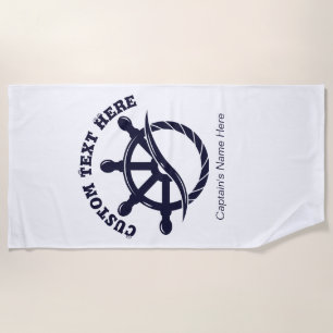 Individuelles Kapitänsboot Nautisches Geschenk Strandtuch