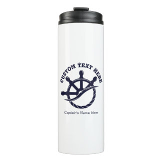 Individuelles Kapitänsboot Nautisches Geschenk Thermosbecher