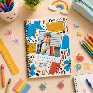 Individuelles Kindername & Foto Tier Notizbuch Notizblock