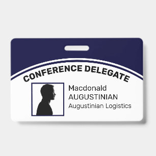 Individuelles Logo-Foto-ID-Delegate NAVYBLAU Ausweis