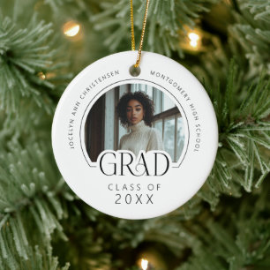Individuelles modernes Fotogeschenk zur Graduierun Keramik Ornament