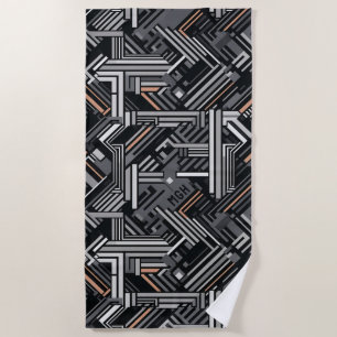 Individuelles Monogramm Abstrakt Industrielles Mus Strandtuch